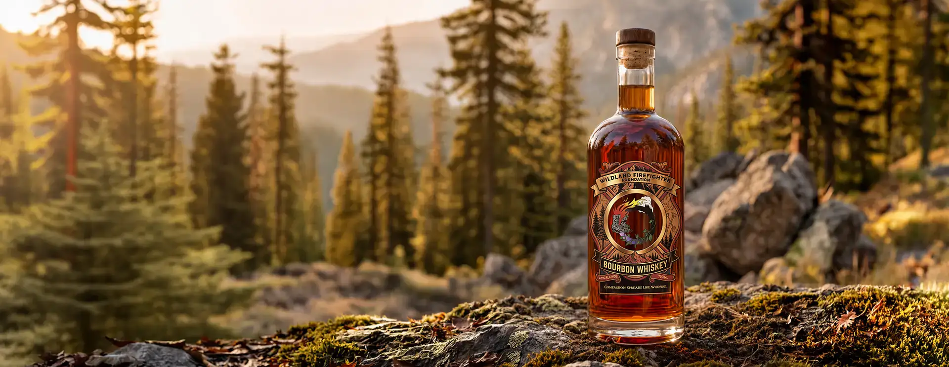 Wildland Firefighter Foundation bourbon bottle front