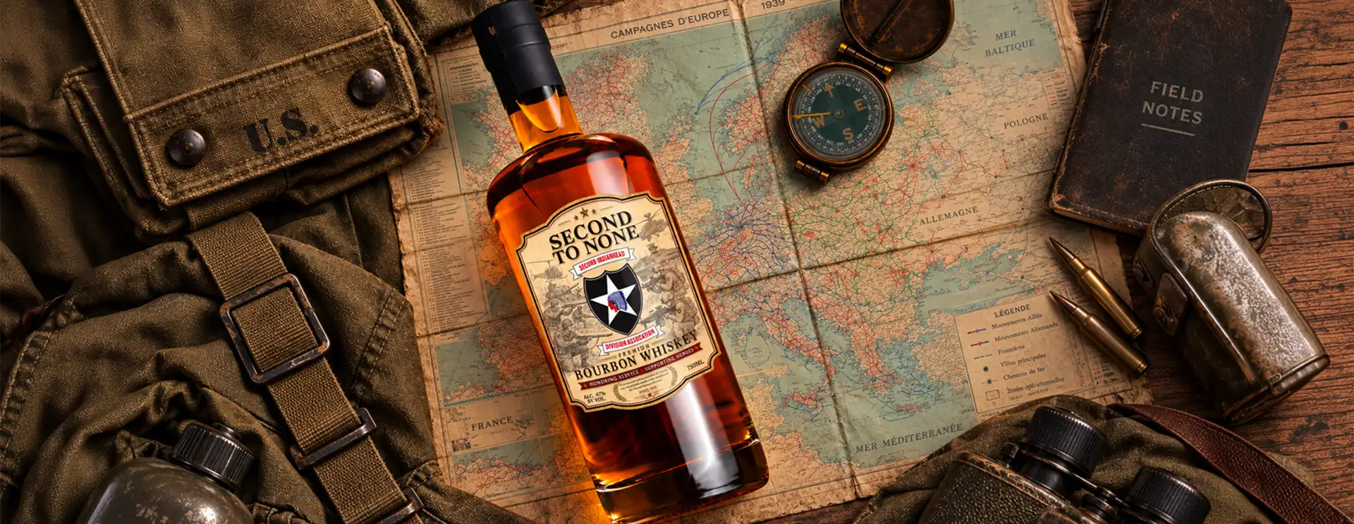 Second Indianhead Division Association Bourbon Whiskey bottle